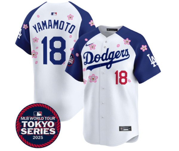 Men's Dodgers Tokyo Series 2025 Vapor Premier Limited Jersey Stitched Alternate Yamamoto #18
