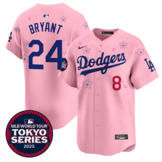 Men's Dodgers Tokyo Series 2025 Vapor Premier Limited Jersey Stitched Cherry Blossom Kobe Bryant #24