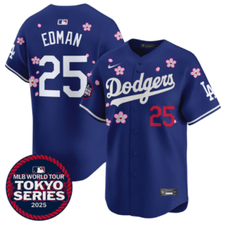 Men's Dodgers Tokyo Series 2025 Vapor Premier Limited Jersey Stitched Royal Tommy Edman #25
