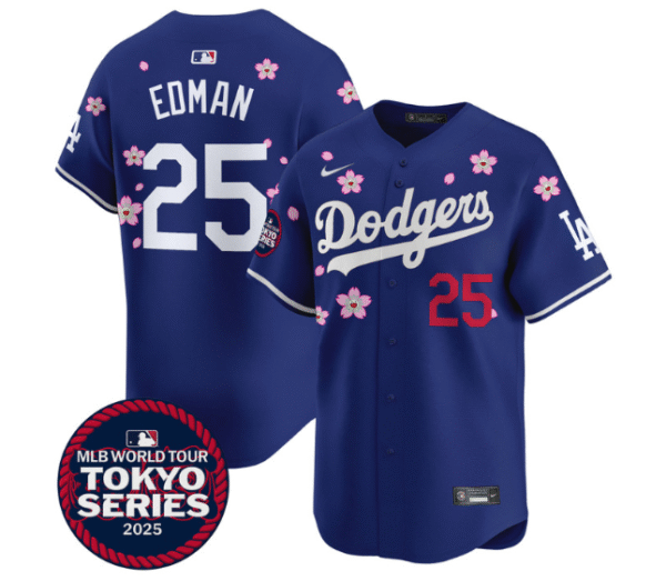 Men's Dodgers Tokyo Series 2025 Vapor Premier Limited Jersey Stitched Royal Tommy Edman #25