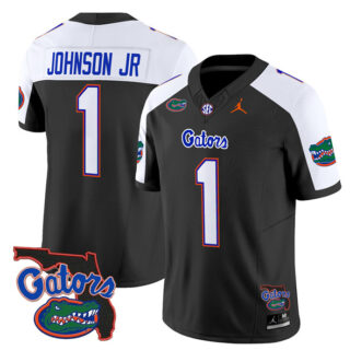 Men's Florida Gators #1 Montrell Johnson Jr. Black Alternate 2024 F.U.S.E. Florida Patch Vapor Limited Stitched Football Jersey