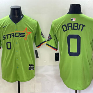 Men's Houston Astros #0 Orbit Green 2025 City Connect Limited Stitched Baseball Jersey
