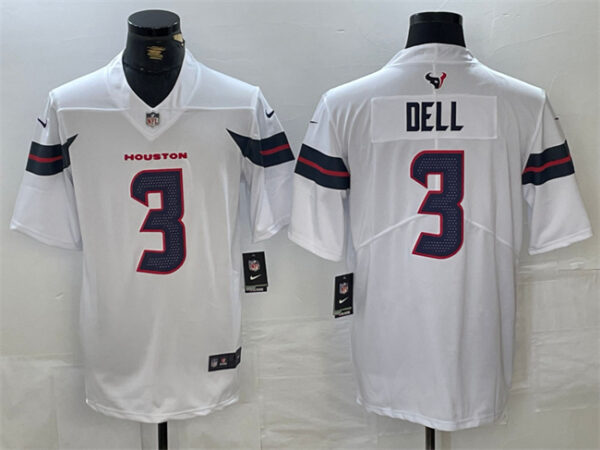 Men's Houston Texans #3 Tank Dell White Vapor Untouchable Stitched Football Jersey