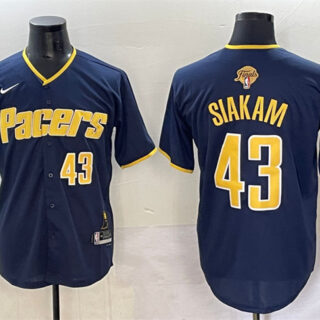 Men's Indiana Pacers #43 Pascal Siakam Navy 2025 Finals Vapor Stitched Baseball Jersey
