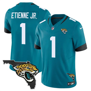 Men's Jacksonville Jaguars Florida Patch Vapor Jersey All Stitched Travis Etienne Jr.1