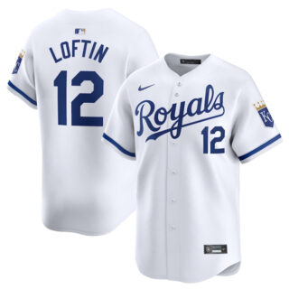 Men's Kansas City Royals #12 Nick Loftin White 2024 Home Limited Stitched Baseball Jerseys