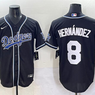 Men's Los Angeles Dodgers #8 Enrique Hernandez Black Fashion Stitched Baseball Jersey