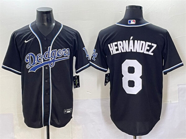 Men's Los Angeles Dodgers #8 Enrique Hernandez Black Fashion Stitched Baseball Jersey