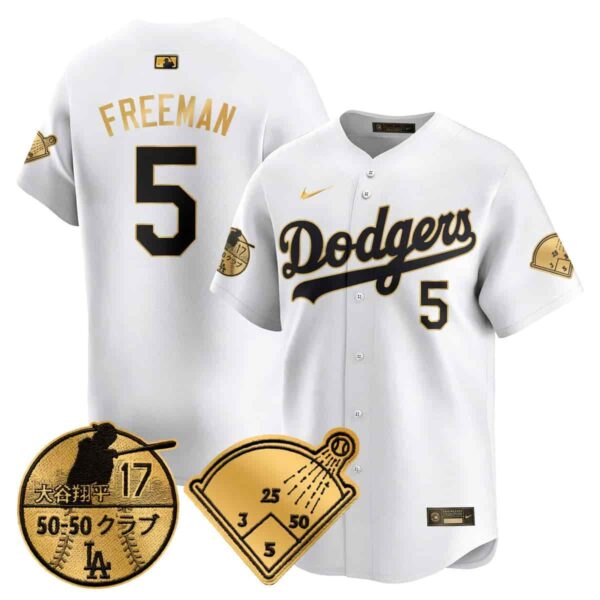 Men's Los Angeles Dodgers Vapor Limited Jersey Shohei Ohtani Patch All Stitched Freddie Freeman #5