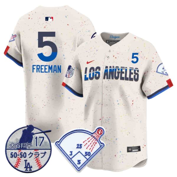 Men's Los Angeles Dodgers Vapor Limited Jersey Shohei Ohtani Patch All Stitched Freddie Freeman #5