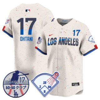 Men's Los Angeles Dodgers Vapor Limited Jersey Shohei Ohtani Patch All Stitched Shohei Ohtani #17