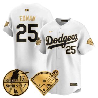 Men's Los Angeles Dodgers Vapor Limited Jersey Shohei Ohtani Patch All Stitched Tommy Edman #25