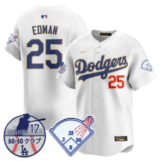 Men's Los Angeles Dodgers Vapor Limited Jersey Shohei Ohtani Patch All Stitched Tommy Edman #25