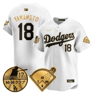 Men's Los Angeles Dodgers Vapor Limited Jersey Shohei Ohtani Patch All Stitched Yamamoto #18