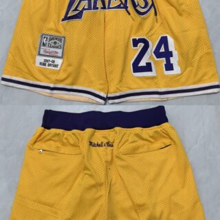 Men's Los Angeles Lakers Yellow Shorts (Run Small)