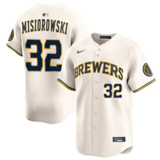 Men's Milwaukee Brewers #32 Jacob Misiorowski Cream 2025 Limited Stitched Baseball Jersey