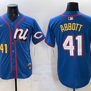 Men's National League #41 Andrew Abbott Blue 2025 All-Star Edition Limited Stitched Baseball Jersey