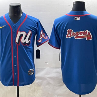 Men's National League Atlanta Braves Team Big Logo Blue 2025 All-Star Edition Limited Stitched Baseball Jersey