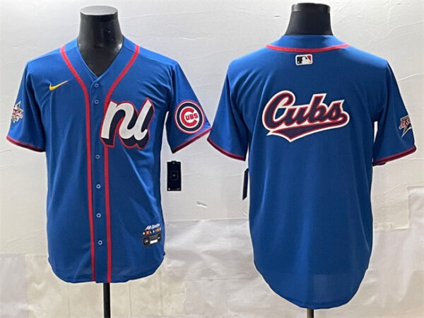 Men's National League Chicago Cubs Team Big Logo Blue 2025 All-Star Edition Limited Stitched Baseball Jersey