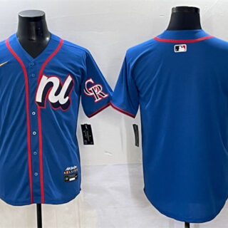 Men's National League Colorado Rockies Blank Blue 2025 All-Star Edition Limited Stitched Baseball Jersey