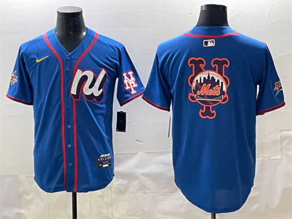 Men's National League New York Mets Team Big Logo Blue 2025 All-Star Edition Limited Stitched Baseball Jersey