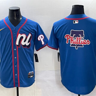 Men's National League Philadelphia Phillies Team Big Logo Blue 2025 All-Star Edition Limited Stitched Baseball Jersey
