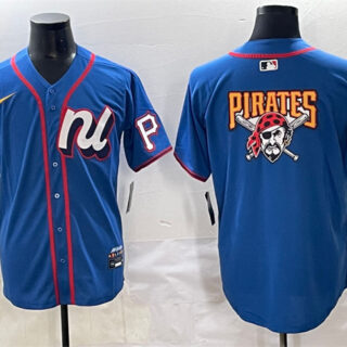 Men's National League Pittsburgh Pirates Team Big Logo Blue 2025 All-Star Edition Limited Stitched Baseball Jersey