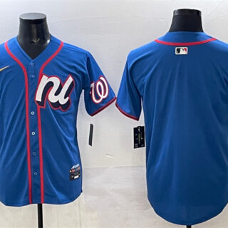 Men's National League Washington Nationals Blank Blue 2025 All-Star Edition Limited Stitched Baseball Jersey