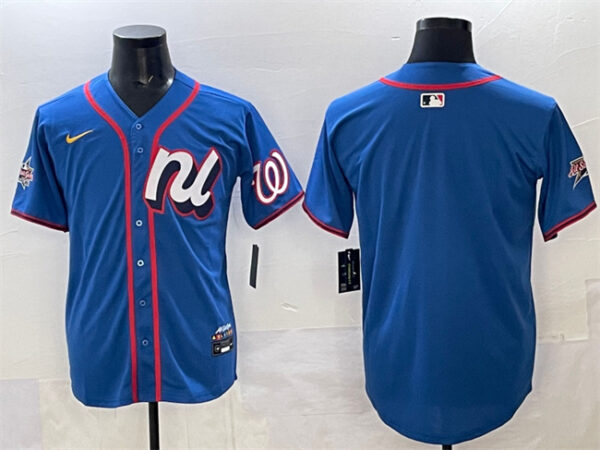Men's National League Washington Nationals Blank Blue 2025 All-Star Edition Limited Stitched Baseball Jersey