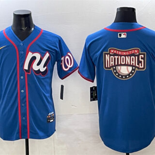Men's National League Washington Nationals Team Big Logo Blue 2025 All-Star Edition Limited Stitched Baseball Jersey