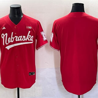 Men's Nebraska Huskers Blank Red With Patch Stitched Jersey
