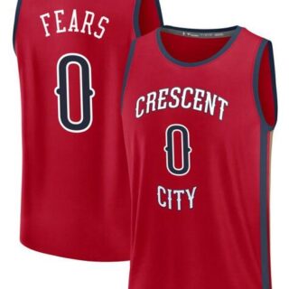 Men's New Orleans Pelicans #0 Jeremiah Fears Red 2025 Draft Statement Edition Stitched Basketball Jersey