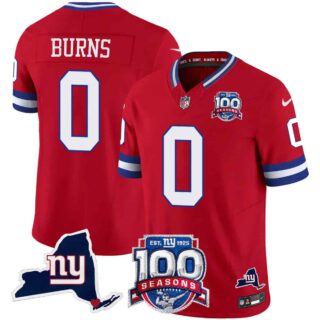 Men's New York Giants 100th Season & State Patch Vapor Limited Jersey All Stitched 0Brian Burns