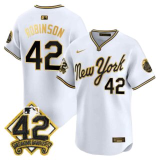 Men's New York Mets 2025 Jackie Robinson Patch Road Alternate Jersey All Stitched Jackie Robinson #42