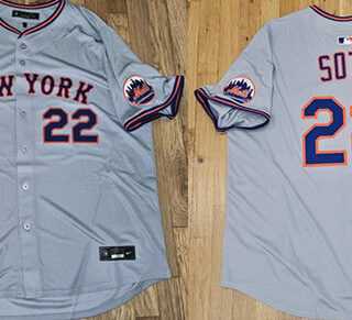 Men's New York Mets #22 Juan Soto Gray 2025 Limited Stitched Baseball Jersey
