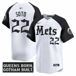 Men's New York Mets 'Gotham Gothic Edition' Vapor Premier Limited Jersey All Stitched Juan Soto #22
