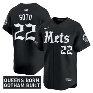 Men's New York Mets 'Gotham Gothic Edition' Vapor Premier Limited Jersey All Stitched Juan Soto
