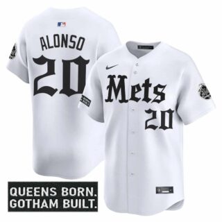 Men's New York Mets 'Gotham Gothic Edition' Vapor Premier Limited Jersey All Stitched Pete Alonso #20