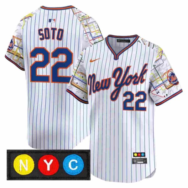 Men's New York Mets Subway Style Vapor Premier Limited Jersey Stitched Juan Soto #22