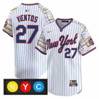 Men's New York Mets Subway Style Vapor Premier Limited Jersey Stitched Mark Vientos #27