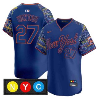 Men's New York Mets Subway Style Vapor Premier Limited Jersey Stitched Mark Vientos #27