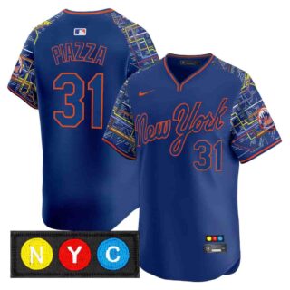 Men's New York Mets Subway Style Vapor Premier Limited Jersey Stitched Mike Piazza #31