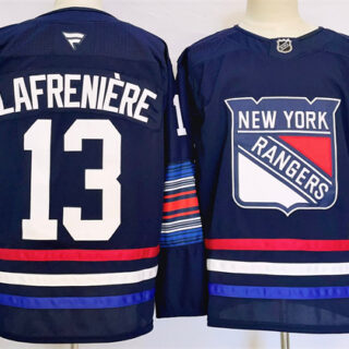 Men's New York Rangers #13 Alexis LafreniereNavy 2024-25 Stitched Jersey