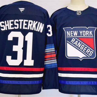 Men's New York Rangers #31 Igor Shesterkin Navy 2024-25 Stitched Jersey
