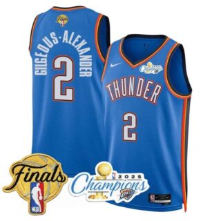 Men's Oklahoma City Thunder #2 Gilgeous-Alexander 2024-25 Champions Jersey All Stitched