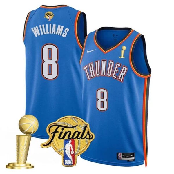 Men's Oklahoma City Thunder #8 Jalen Williams 2024-25 Champions Jersey All Stitched