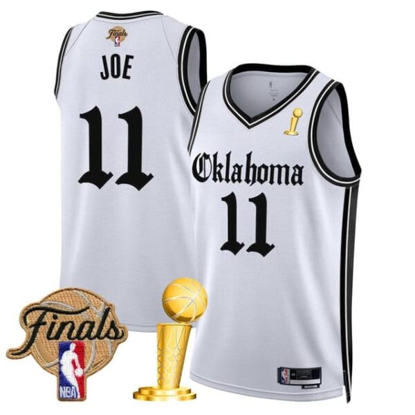 Men's Oklahoma City Thunder #11 Isaiah Joe 2025 Champions 'Gothic Storm Edition' Swingman Jersey All Stitched