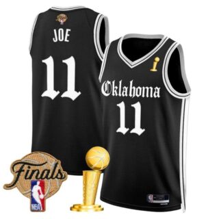 Men's Oklahoma City Thunder Isaiah Joe 2025 Champions 'Gothic Storm Edition' Swingman Jersey All Stitched