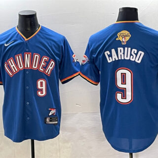 Men's Oklahoma City Thunder #9 Alex Caruso Blue 2025 Finals Vapor Stitched Baseball Jersey