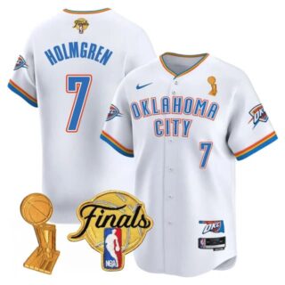Men's Oklahoma City Thunder #7 Chet Holmgren Final Patch Baseball Jersey All Stitched